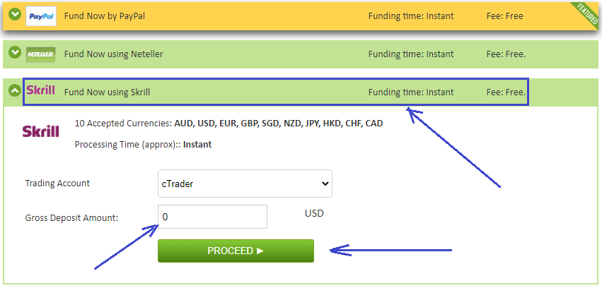 ICMarkets Deposit Via Skrill